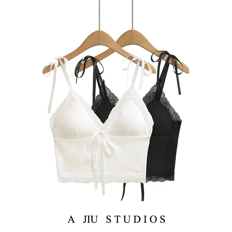 Pure Desire Sexy Lace V-ne Strap Vest Women Summer ort Slim Fit Inner Wear Outer Wear Beautiful Ba Top Sweet Sle