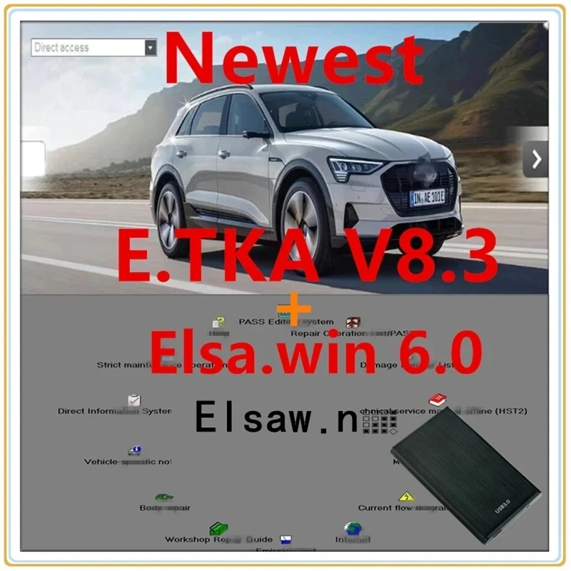 2023 hot ELSAWIN 6.0 with E T/ K 8 .3 Newest Repair Software Group Vehicles Electronic Parts Catalogue for A-udi for V-W Auto