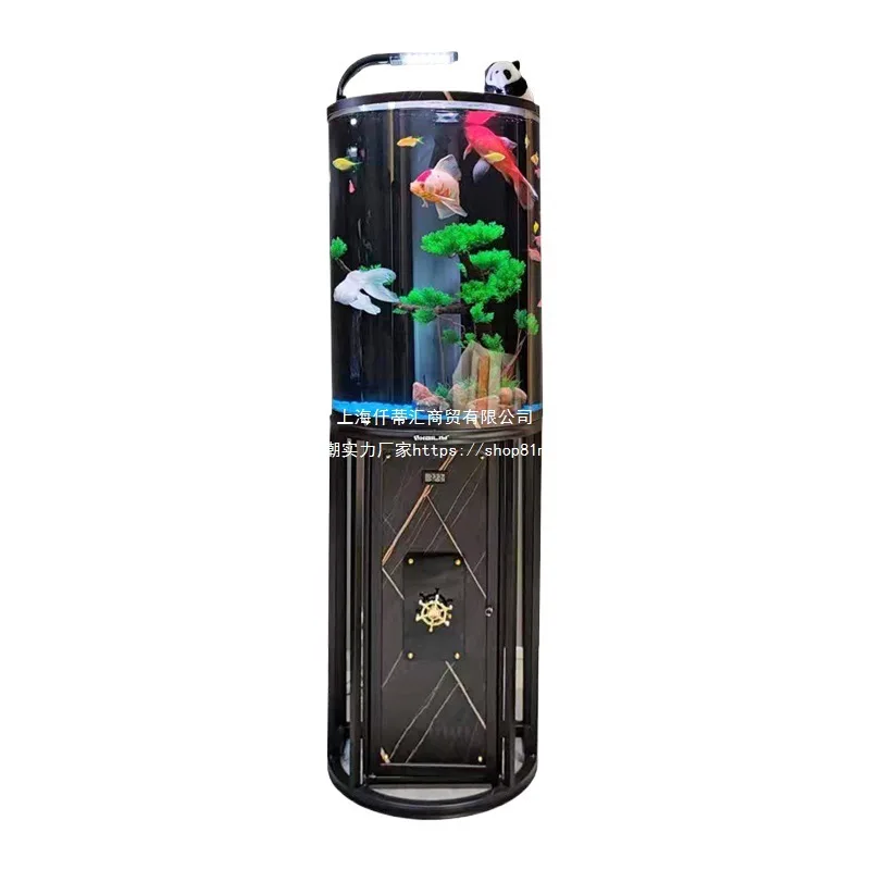 

Полукруглый аквариум для гостиной, небольшой напольный аквариум для дома, умный, не требующий ухода, акриловый, без подмены воды.