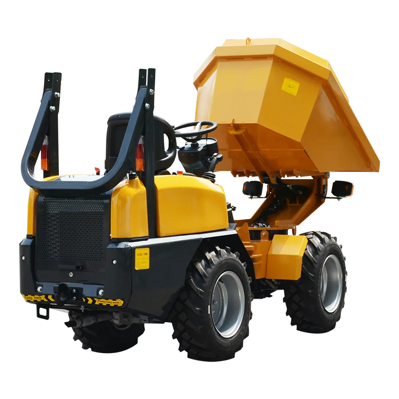 Dostosowany chiński mini dumper na kółkach o udźwigu 1,3 tony i 1,5 tony, samozagrużający się dumper, ładowarka, dumper na sprzedaż