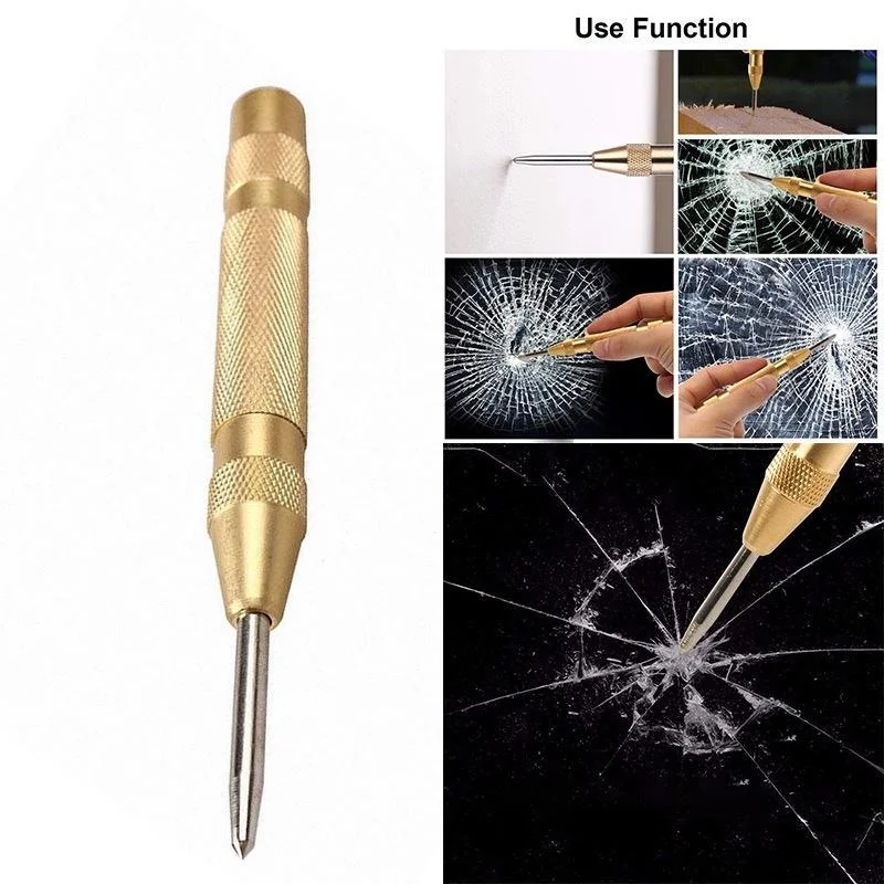 Semi-automatic center punch spring marking locomotive window glass crusher drill tool opening fast drilling