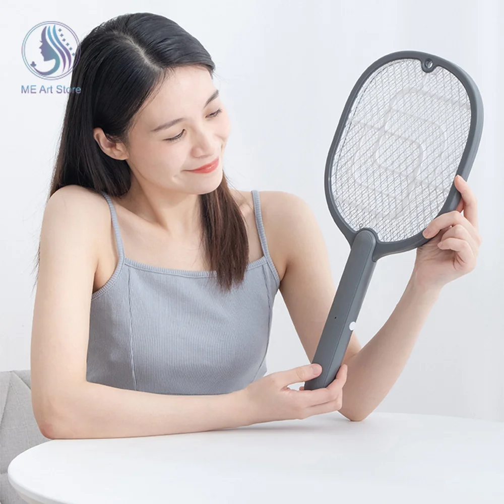 2-in-1 Electric Insect Racket Swatter Zapper USB Rechargeable Summer Mosquito Swatter Kill Fly Bug Zapper Killer