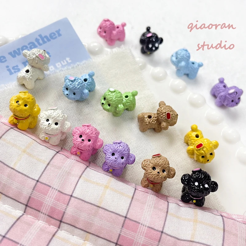 

4pcs Alloy Bead Three-dimensional Puppy Diy Handmade Mobile Phone Chain String Beads Loose Beads Materials