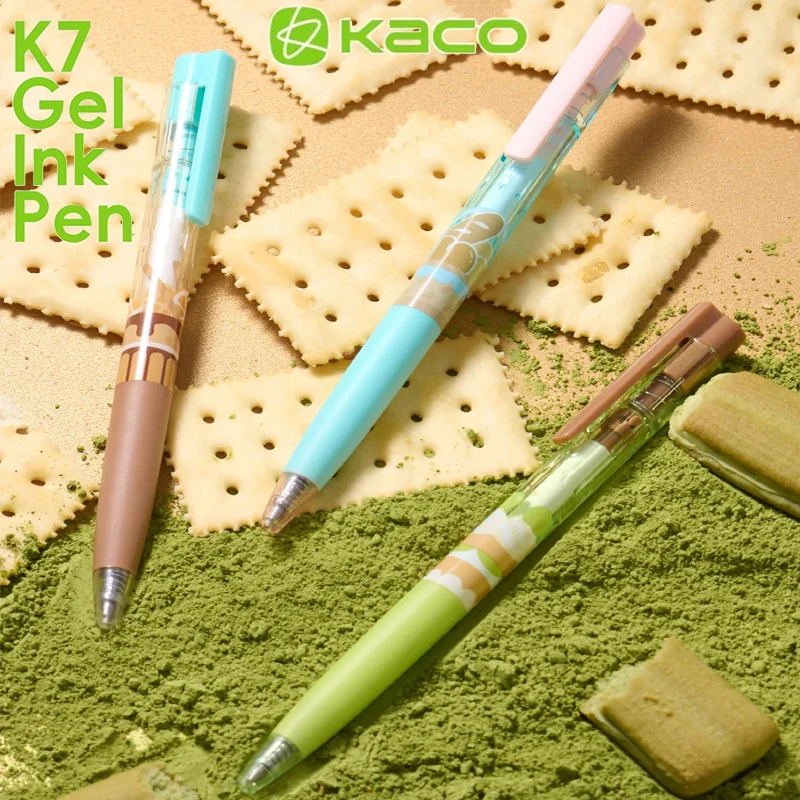 

3 шт. гелевая чернильная ручка KACO K7, ленивый чай, 3 шт./компл., 0,5 600 м, быстросохнущие черные чернильные гладкие журнальные ручки для тестирования, письма, учебы, подготовки, канцелярские принадлежности