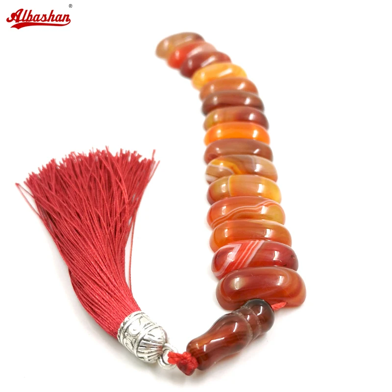 

Tasbih натуральный красный агат камень турецкие бусины браслет подарок аксессуары для Рамадана на руку