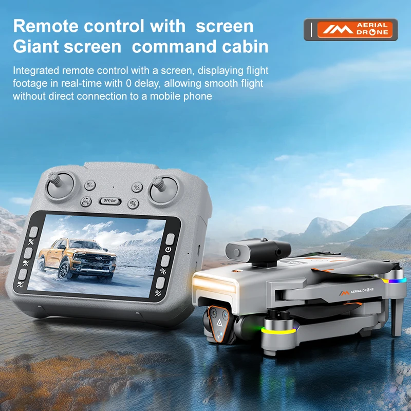 

All-new professional-grade M4 dual-camera 4K drone, featuring a remote display screen, WiFi connectivity, brushless motors, head