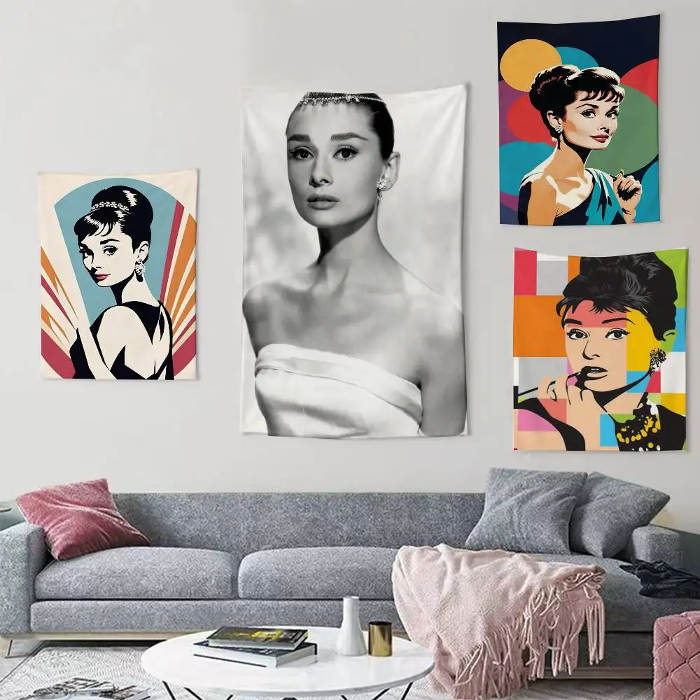 Audrey Hepburn Flag Outdoor Decorations for Bedrooms Home Decor Items Banners Tapestry