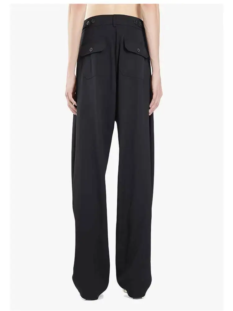 

Новые весенние и летние прямые брюки для мужчин, повседневные свободные брюки в пол для молодежи, модные трендовые брюки