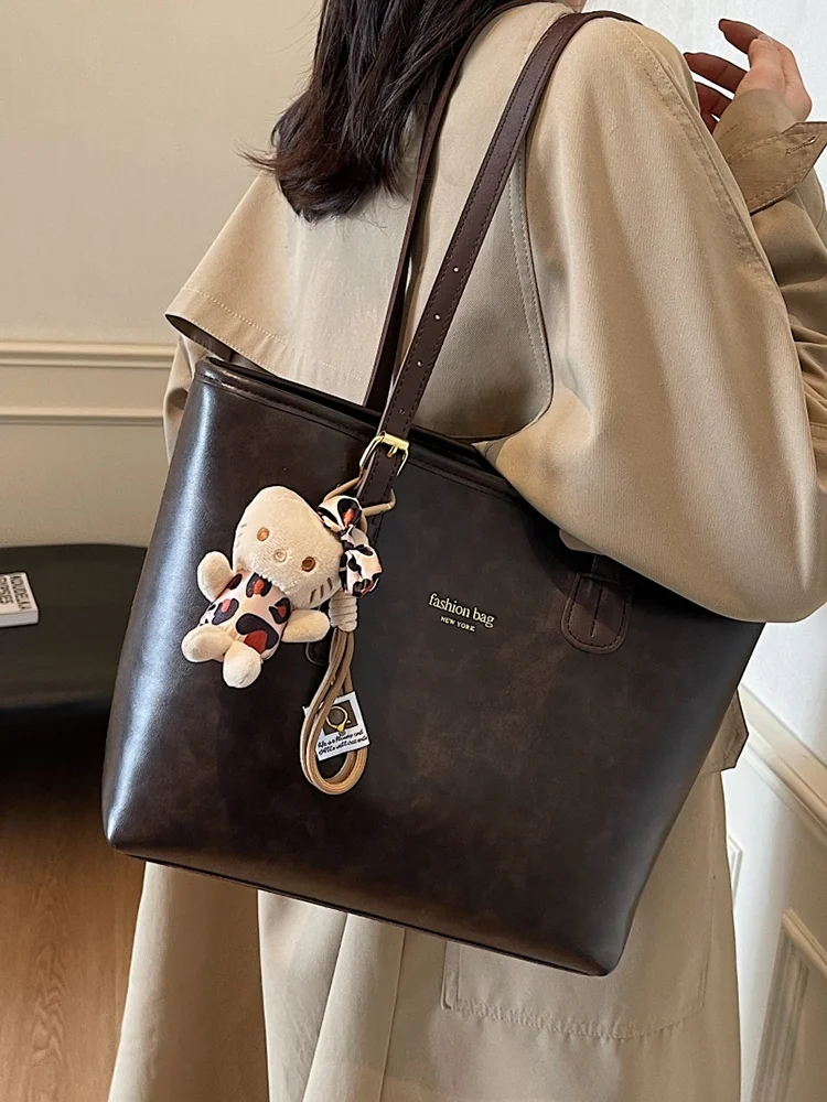 Faionable Borsa a tracolla da donna casual di grande capacità Borsa tote per pendolari retrò alla moda Sli Borsa tote per pendolari alla moda