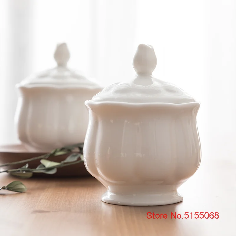 British Court Style Lotus Flower Cube Sugar Bowl, Cafe, Restaurant, Coffee Tool, Coffeeware, Lump Sugar Container, Jar Pot, Sucr