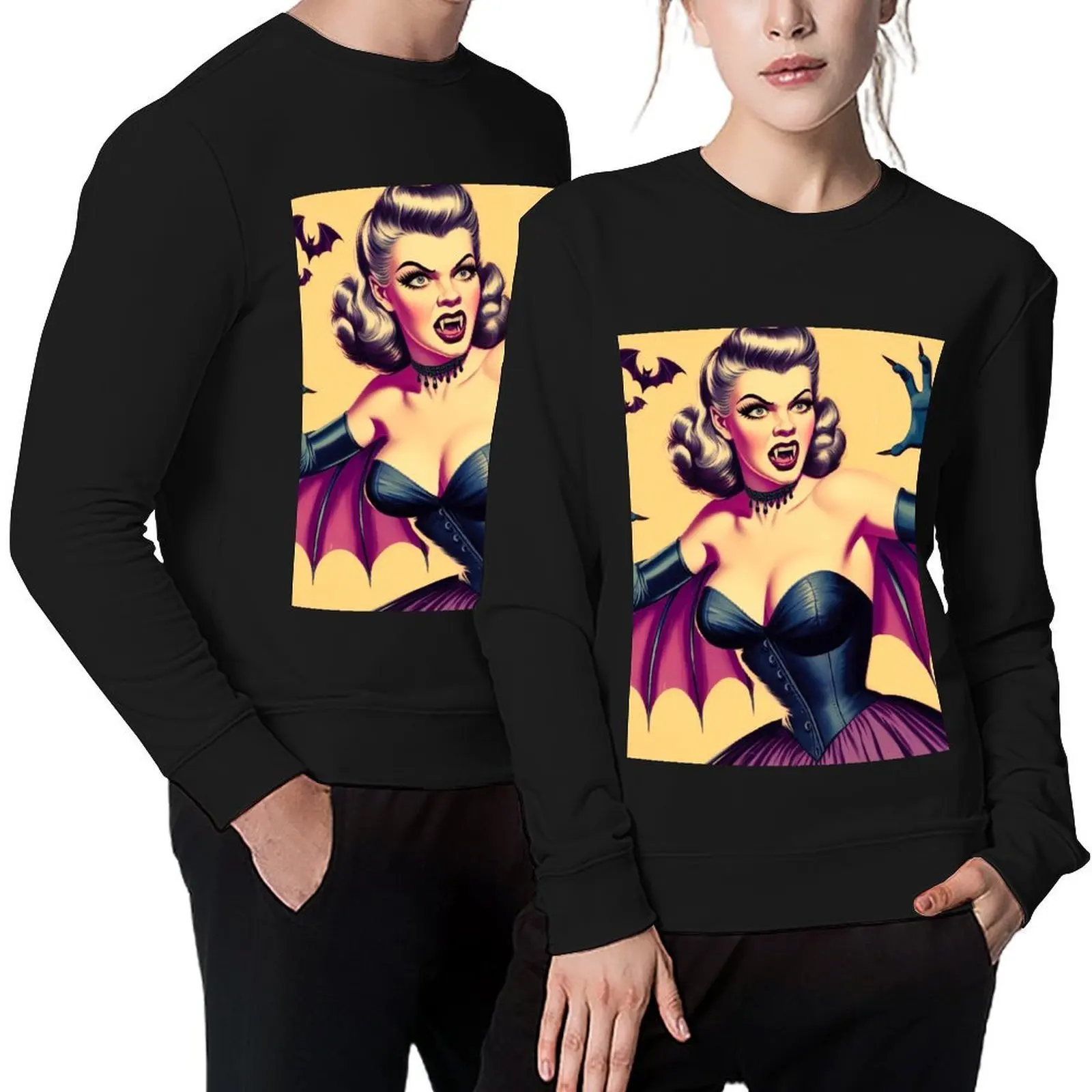 

Retro Vampire Woman Pullover mens designer clothes korean autumn clothes blouse autumn clothes new sweatshirts