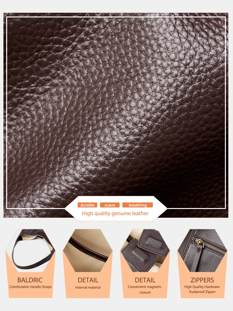 Zency Women's Premium Leather Large Hobo Shoulder Bag