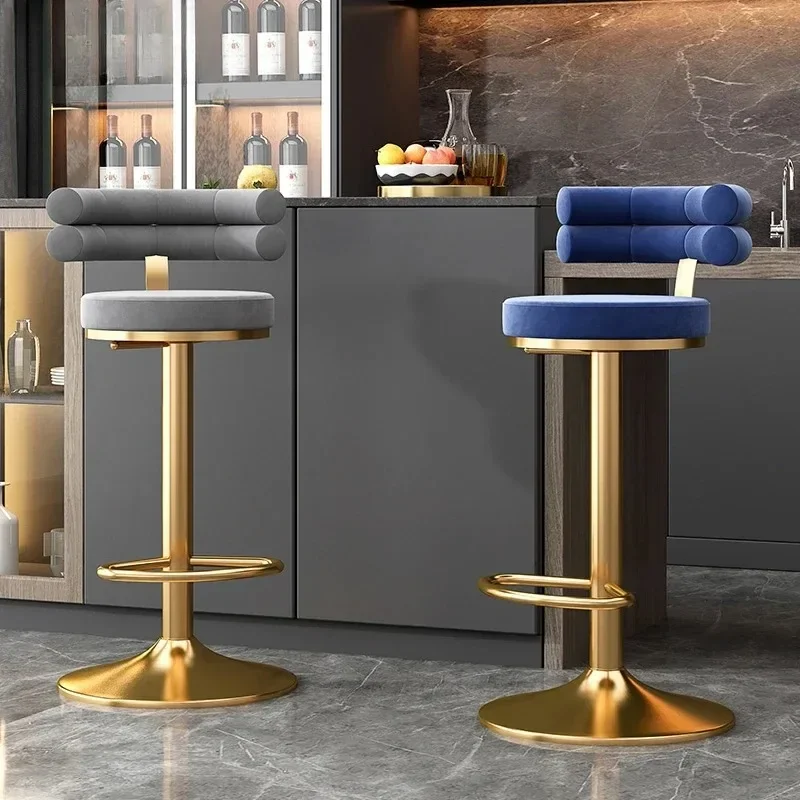 Sillas de Bar de salón de lujo, respaldo de cocina, taburetes de cafetería de diseño para exteriores, tumbonas giratorias para comedor, muebles de