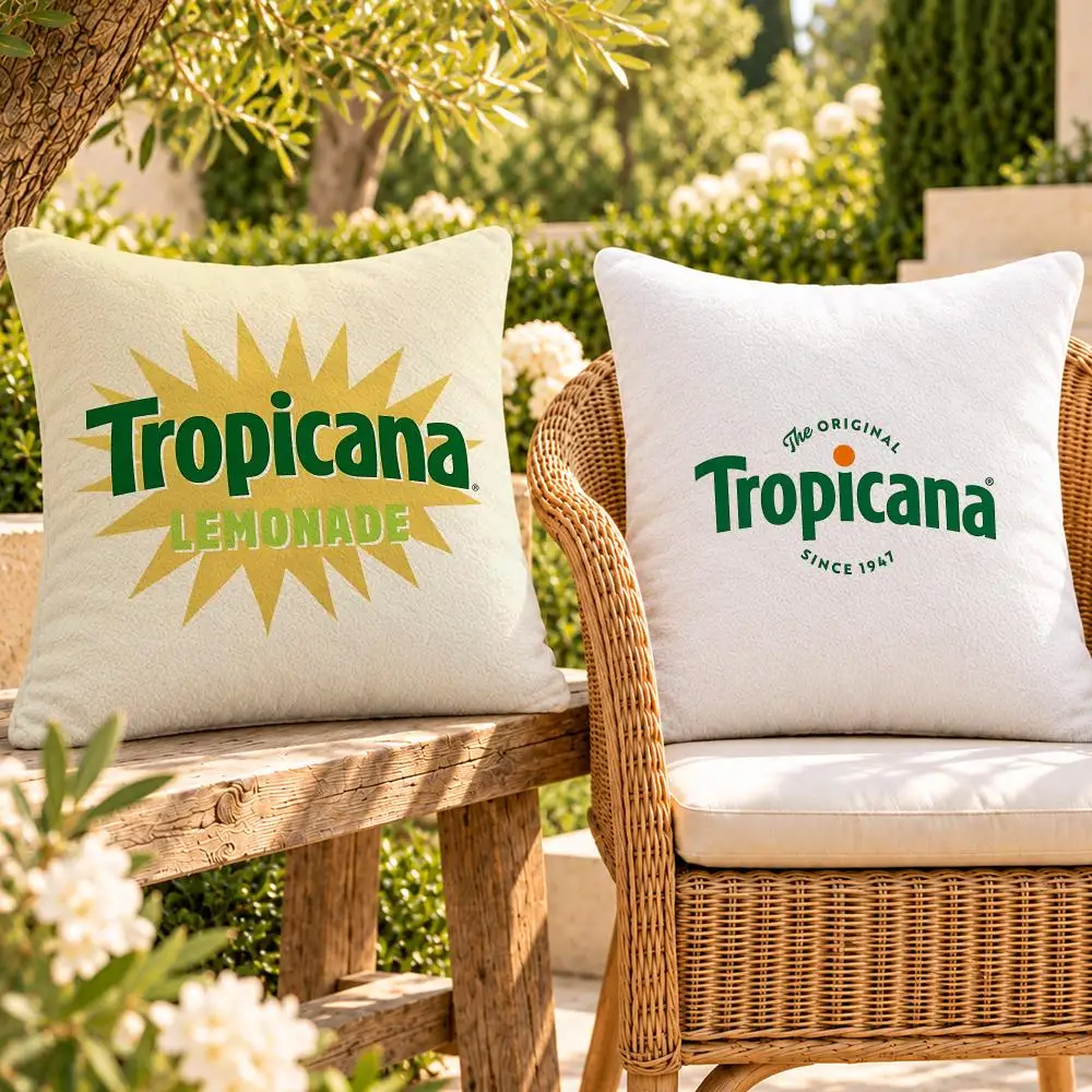 Drink Fruity Juice Tropicana Cushion Cover Soft Plush Throw Pillow Cover Washable Sofa Bed Patio Chair Home Decor
