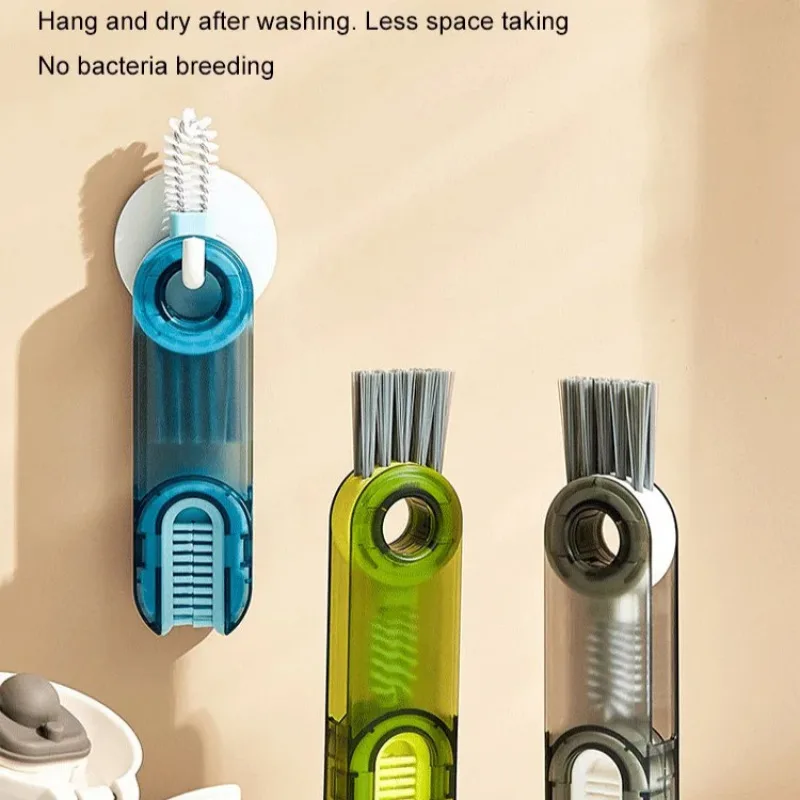 3-in-1 U-shaped Cleaning Brush Mini Silicone Cup-Holder Cleaning Tool for Thermos Bottle Gap Cup Mouth Cup Lid