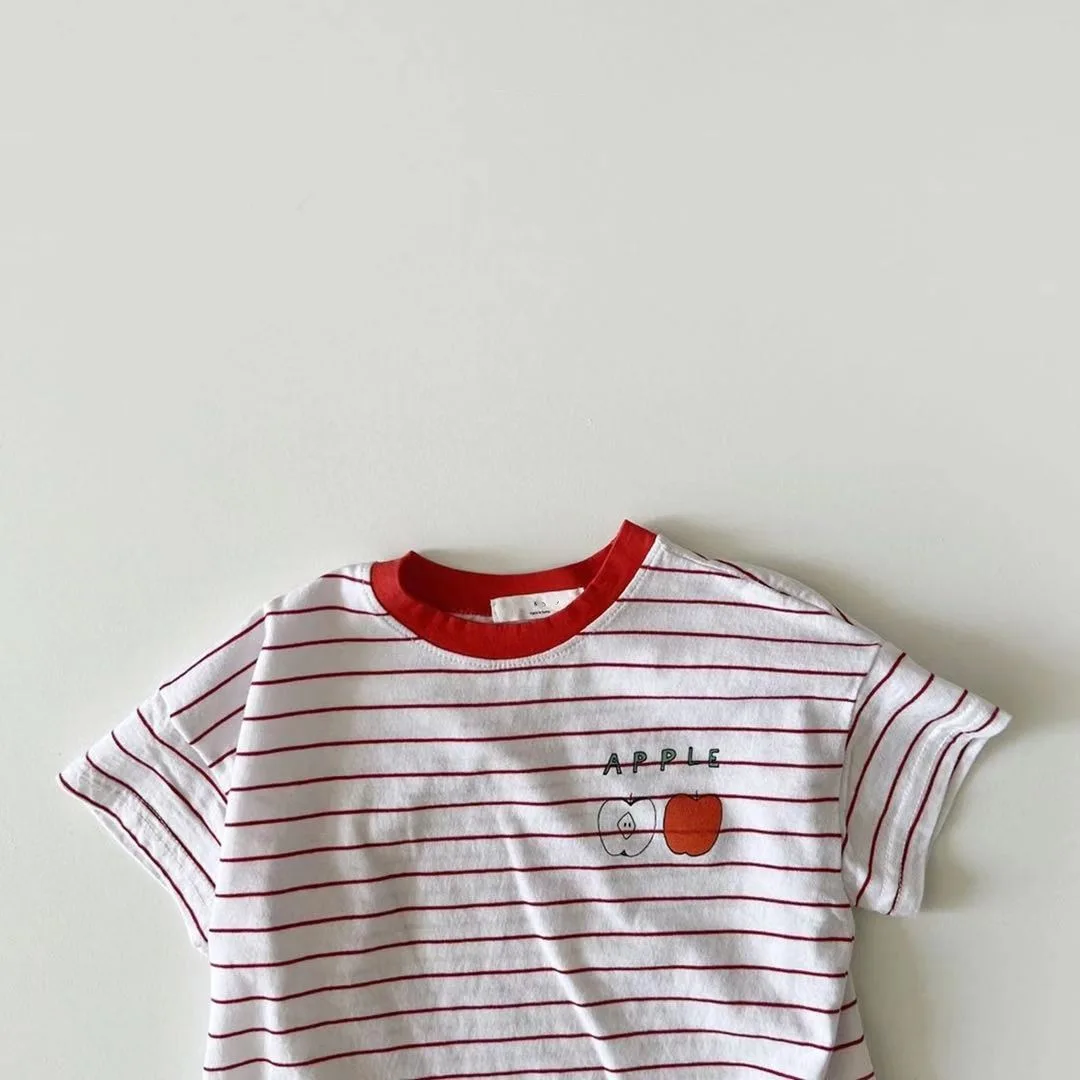 Baby Summer Cotton Striped T Shirt 2024 New Infant Boy Girl Short Sleeve Tops Casual Baby T Shirt Kids Clothes