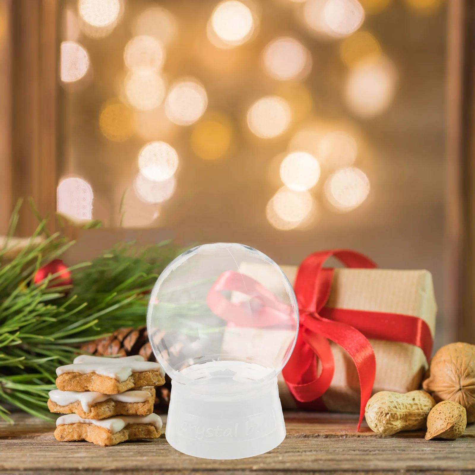 

6pcs Diy Snow 270Ml Empty Plastic Water Globe Jar Transparent Craft Display Ball Fillable Christmas Home Decor Ornament Shake