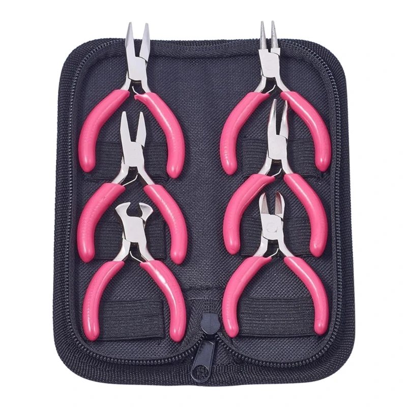 

6Pcs Beading Pliers Set DIY Crafting Supplies Tools Equipments Mini Carbon Steel Pliers for Jewelry Crafting Repair