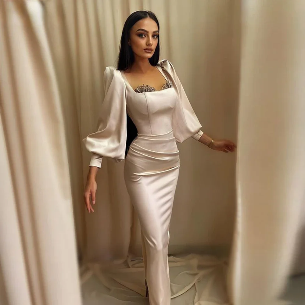 Sexy Meerjungfrau Satin Abendkleider High Split Abendkleider 2025, Maxikleid für Frauen, Geburtstag, Club, Promi-Partykleid