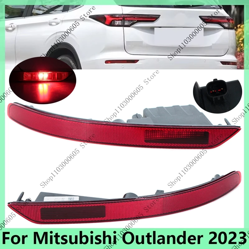 For Mitsubishi Outlander 2023 Rear Bumper Rear Fog Lamp Lndicator Light Warning Light Rear Bumper Reflector Car Accessories