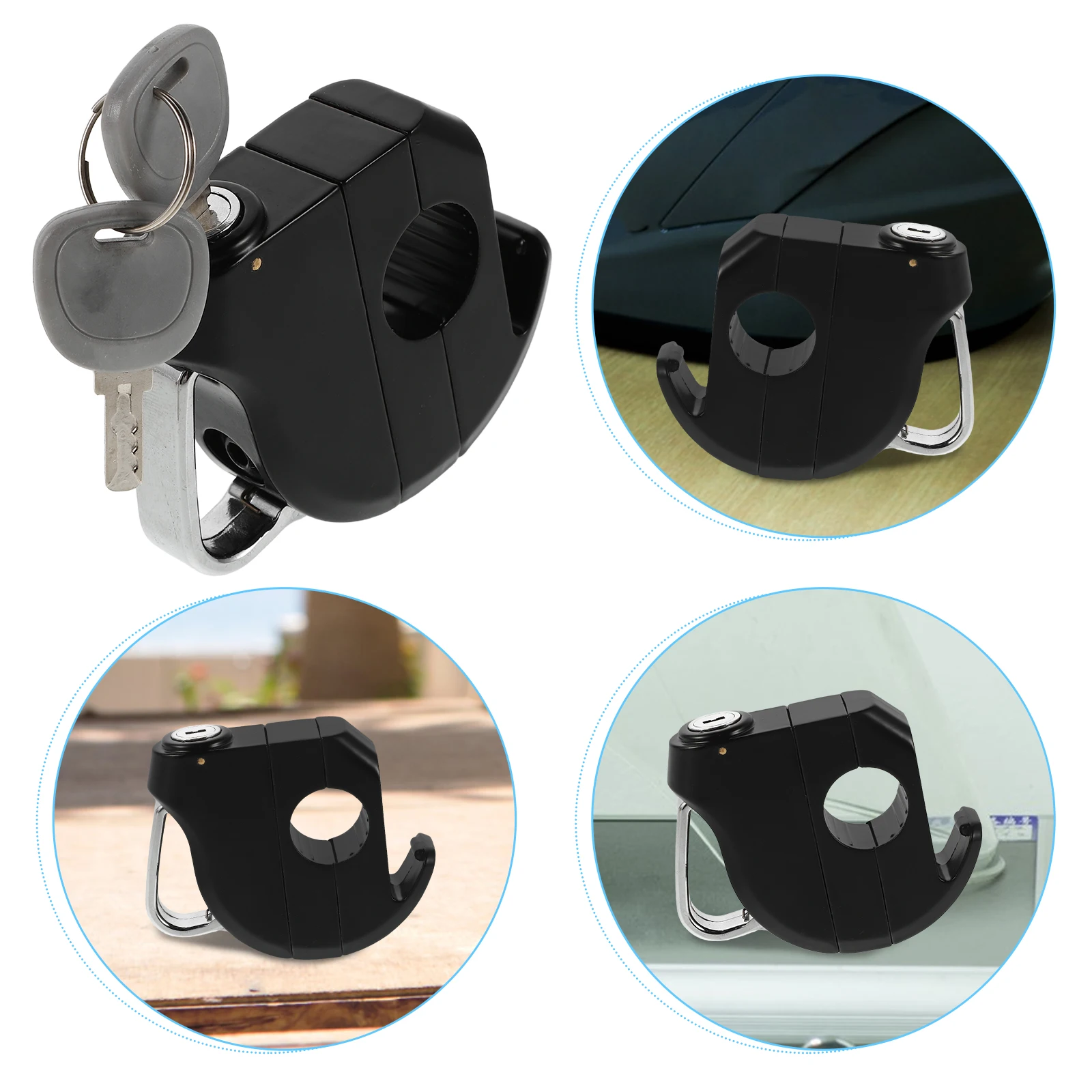 

Lock for Scooters Bikes Black Aluminum Alloy Multifunctional HighStrength Universal Handlebar Antitheft Security Storage