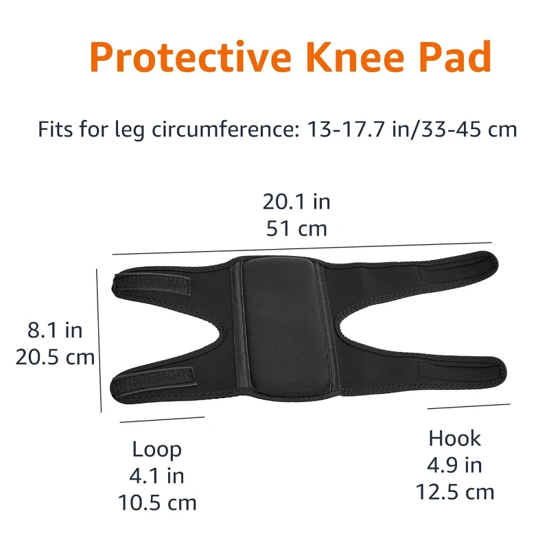 아마존 베이직스 P2DFT024-1 무릎 보호대, 8.5인치, 프리사이즈, 1쌍, 2개입, 블랙 (이전 아마존상업 브랜드)