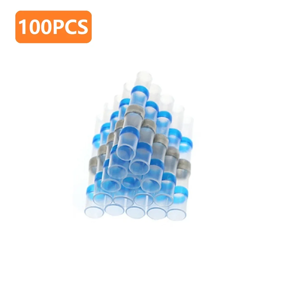 Heat Shrink Solder Connectors 100 Pieces with Integrated Solder and Thermoplastic for Long Term Wire Protection