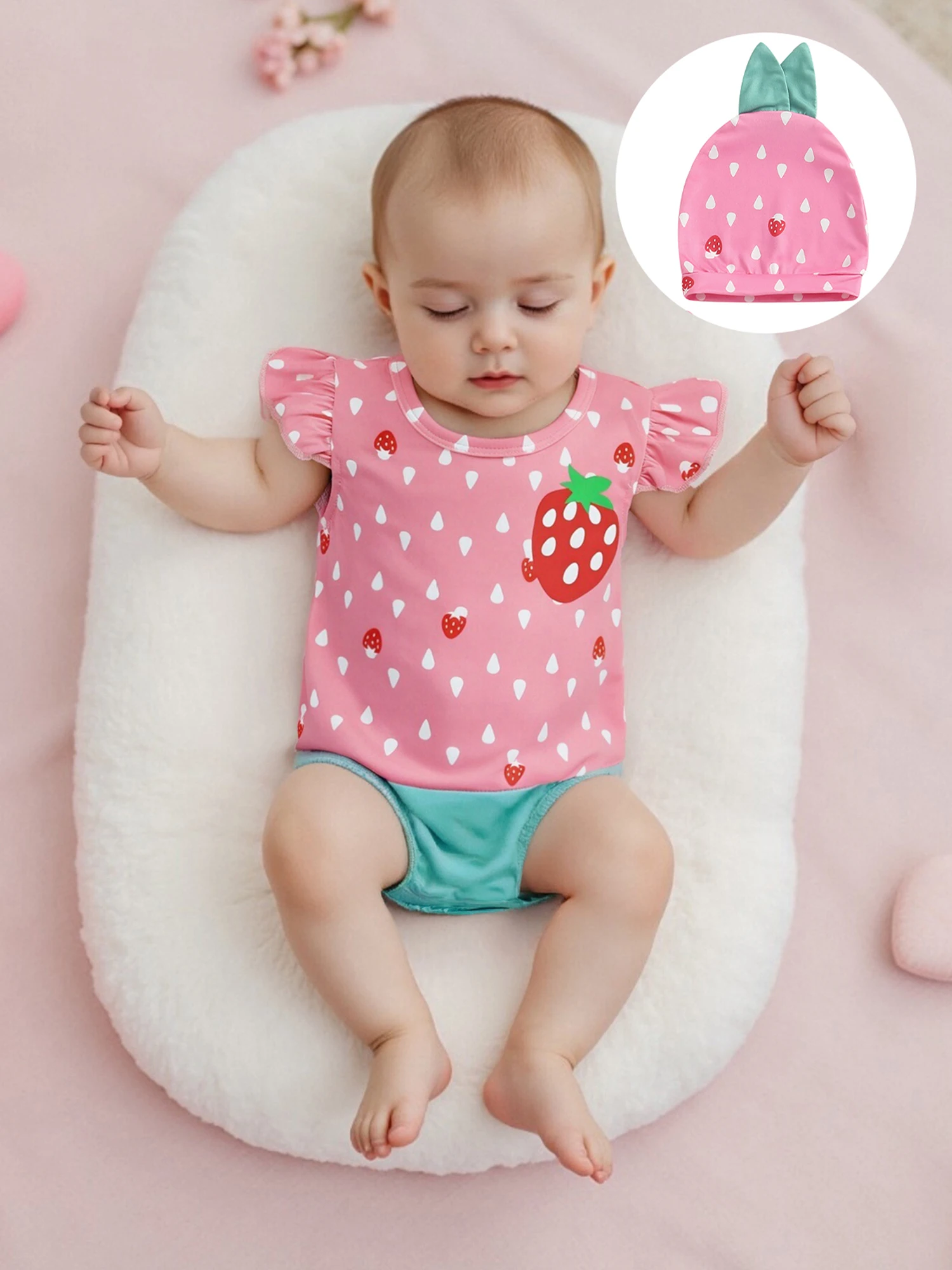 3Pcs Baby Boy Spring Outfits Short Sleeve V-Neck Romper with Pants Set Toddler Animal Costume and Hat Ensemble