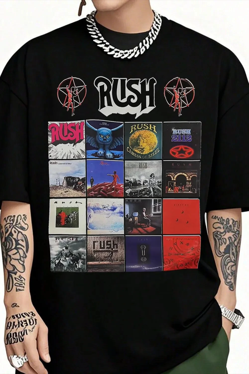 Limited 2026 Rush Band Printed Cotton T-shirt Men's Summer Casual Top Short Sleeve Classic Male Women Tee Unisex