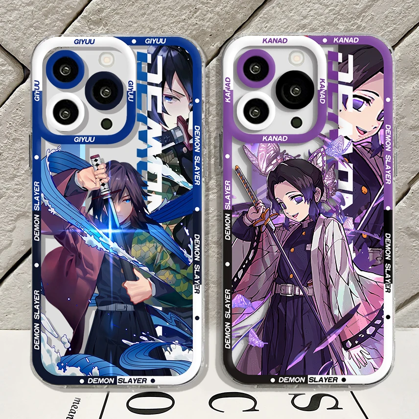 Demon Slayer Anime Coque de téléphone transparente en silicone souple, Japon, iPhone 15 14 13 12 Mini 11 Pro Max X Poly XS 7 8 SE20 Plus