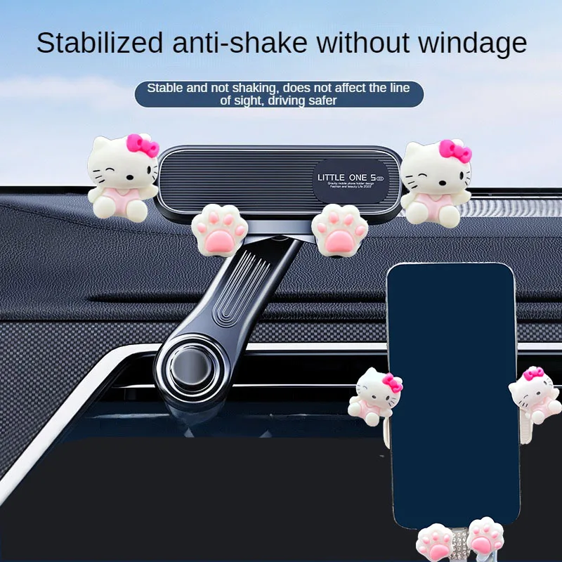 

Hello Kitty Gravity Car Phone Holder for 4.7-7 inch Mobile Phone Car Air Vent Phone Mount Universal Shockproof GPS Clip Stand