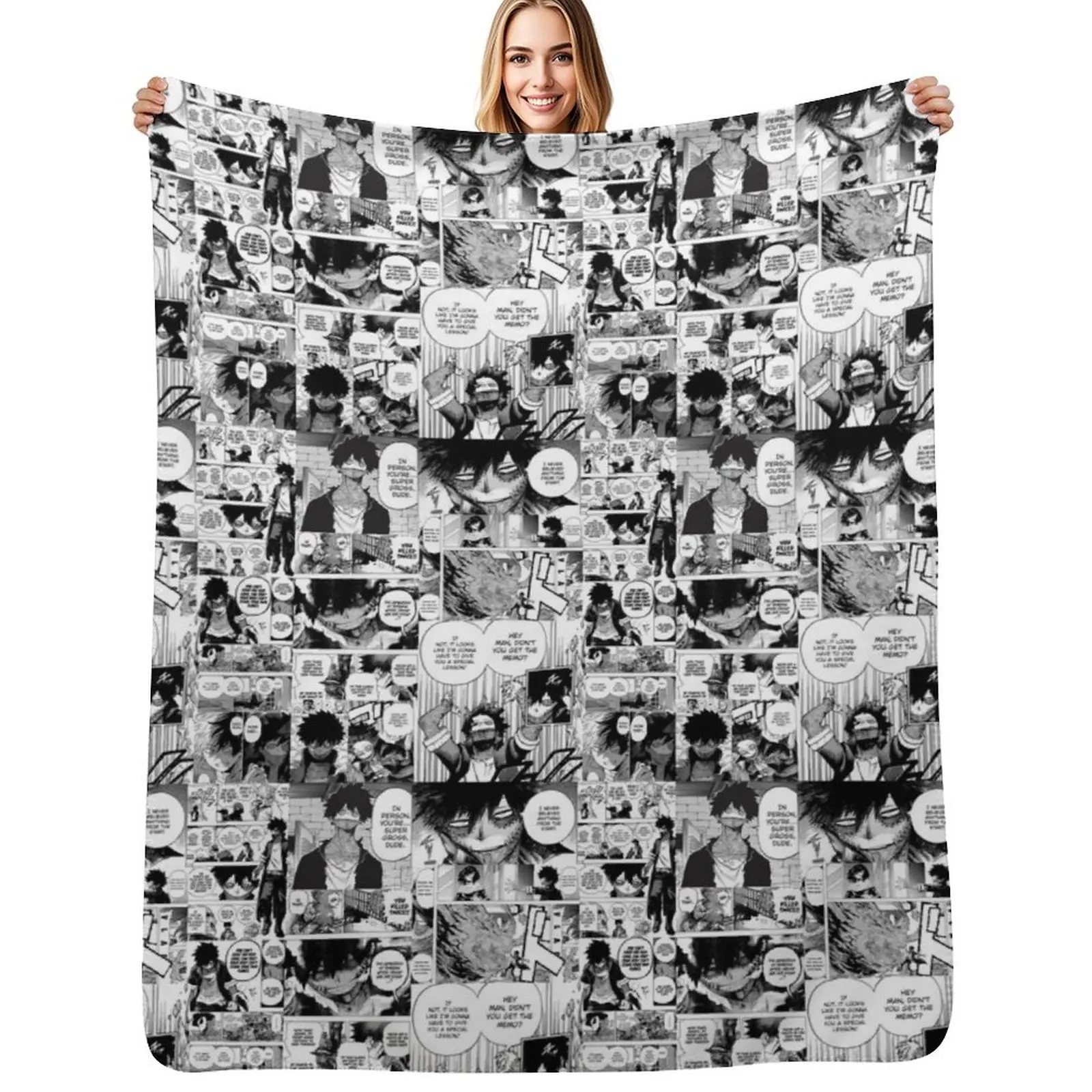 Dabi Manga Panel Throw Blanket Plush Fuzzy Cozy Blanket for Couch Sofa