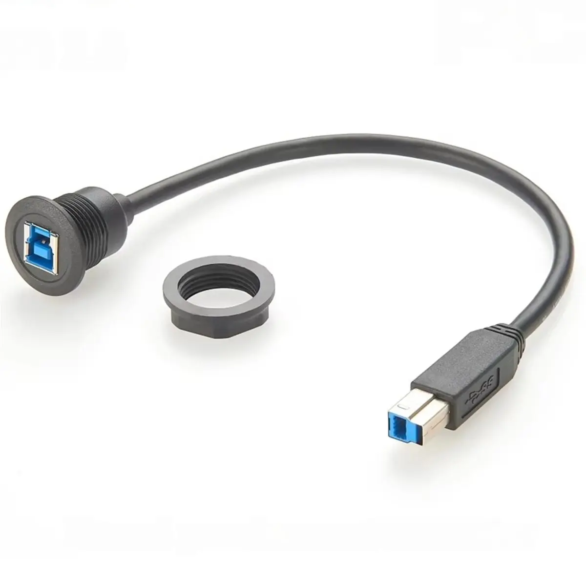 618 Mega Sale New USB-B 3.0 Round Panel Mount Cable High-Speed USB 3.0 Type-B Flush Mount Cable for Printer & Scanner