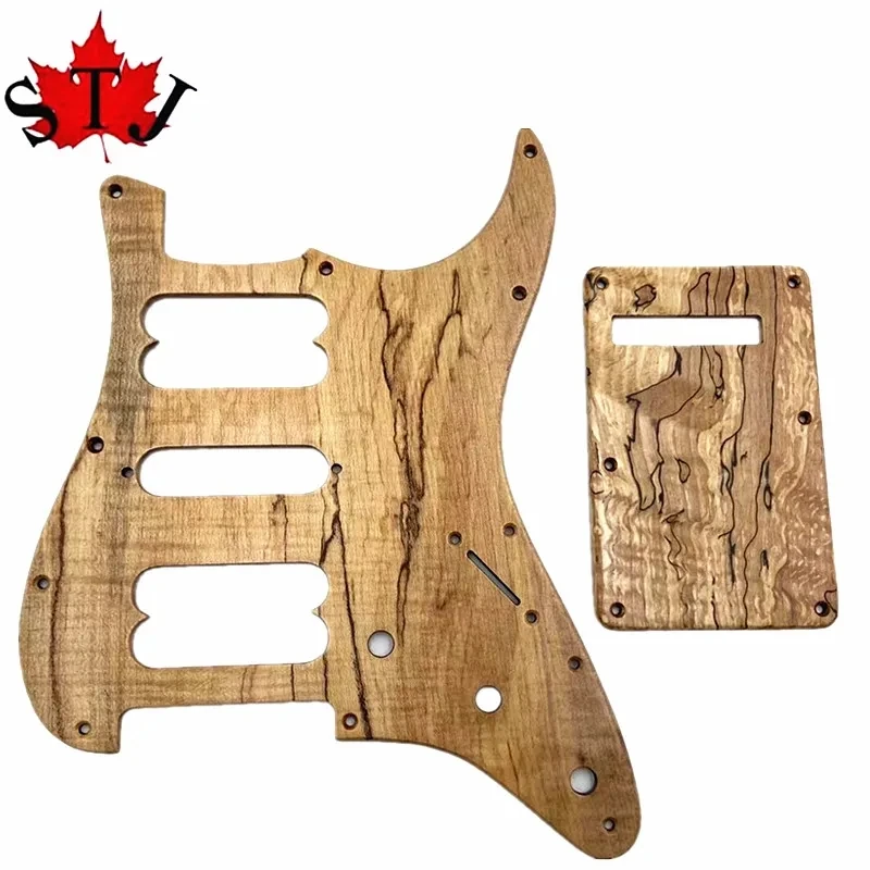 1 SET Spalted Maple Wood GUITAR HSH Pickguard &Backplate