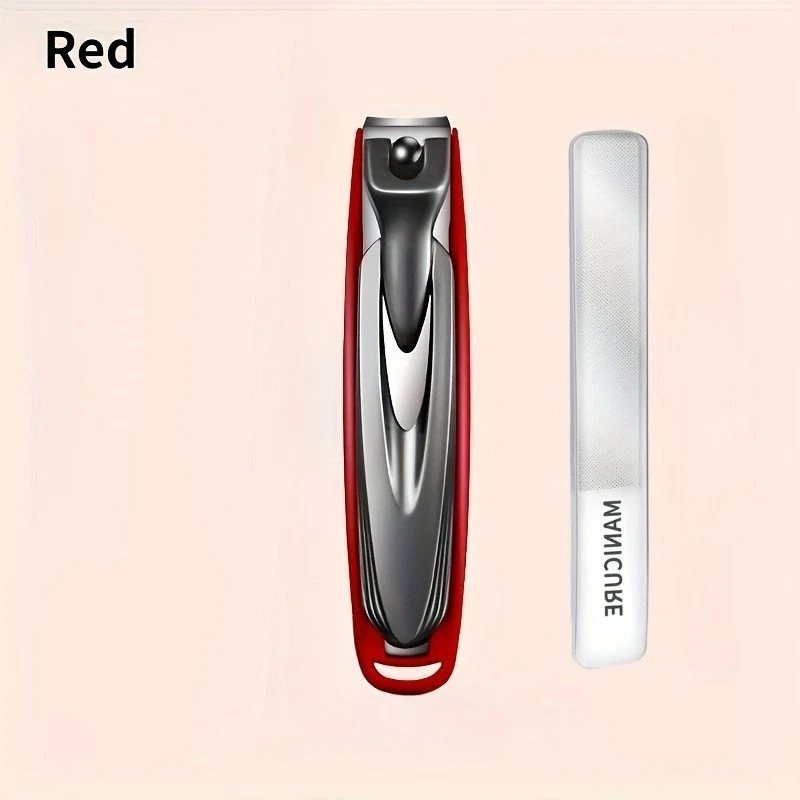 Cortauñas afilado y fácil de usar, alicates profesionales de punta plana grande, juego de limas de vidrio, diseño a prueba de salpicaduras