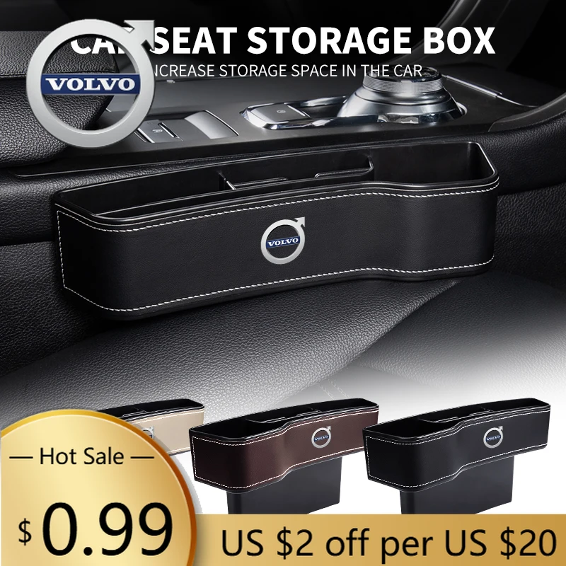 

Hub Caps Car Seat Gap Storage Box Crevice Organizer Holder For Volvo AWD V60 V40 XC90 S60 XC60 S90 V90 CX70 XC40 C40 C70 EX90 Rd