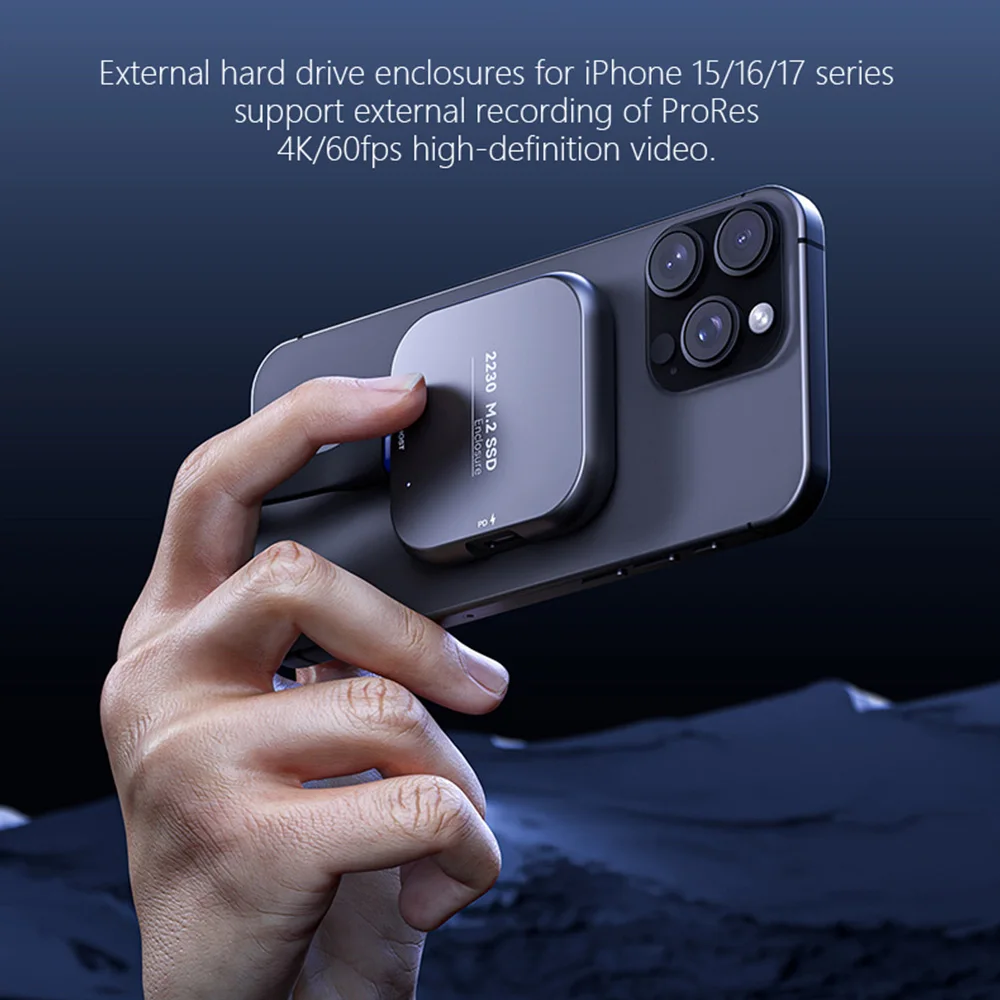 قاعدة توسيع مغناطيسية رفيعة للغاية من النوع C M.2 NVMe SSD USB 3.2 PD شحن سريع يصل إلى 10 جيجابت في الثانية لأجهزة الكمبيوتر المحمول iPhone 17 16 15 iPad PS5 #3