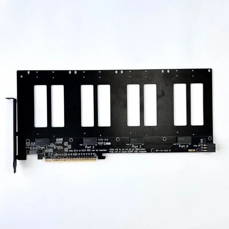 PCIe 5.0 x16 to 4-Port U.2/EDSFF E1.S/E3.S (SFF-TA-1002) Hard Drive Splitter Adapter Expansion Card Supports Gen5