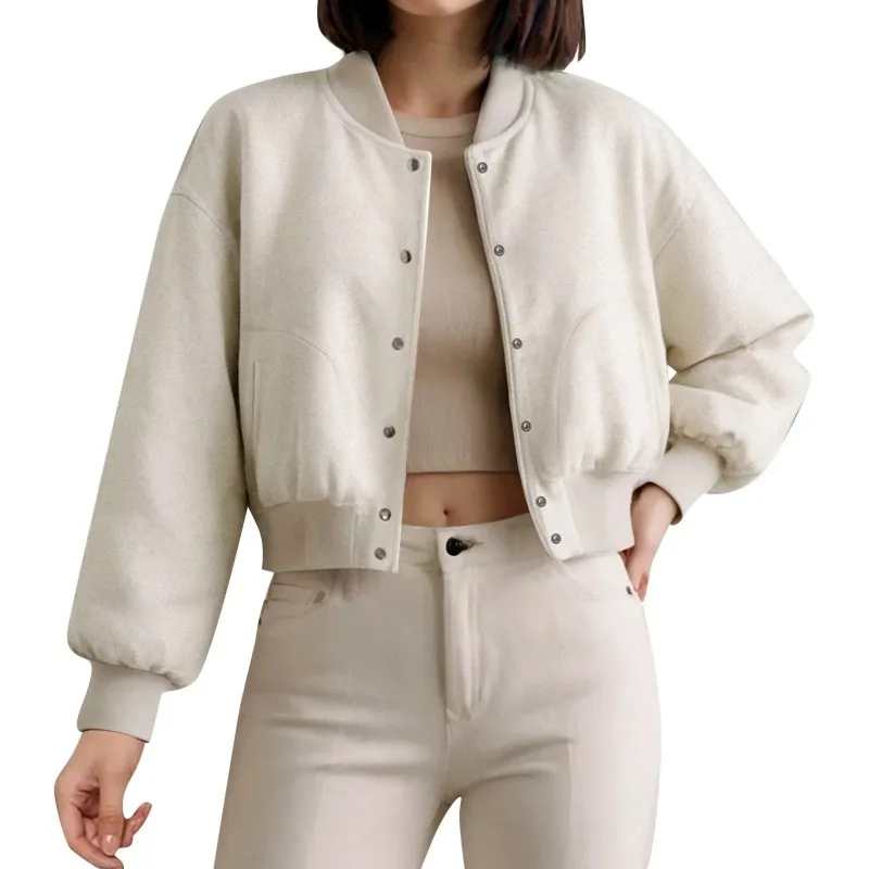 

2025 Women's Autumn New American European and American Style Short Bomber Fashion Jacket