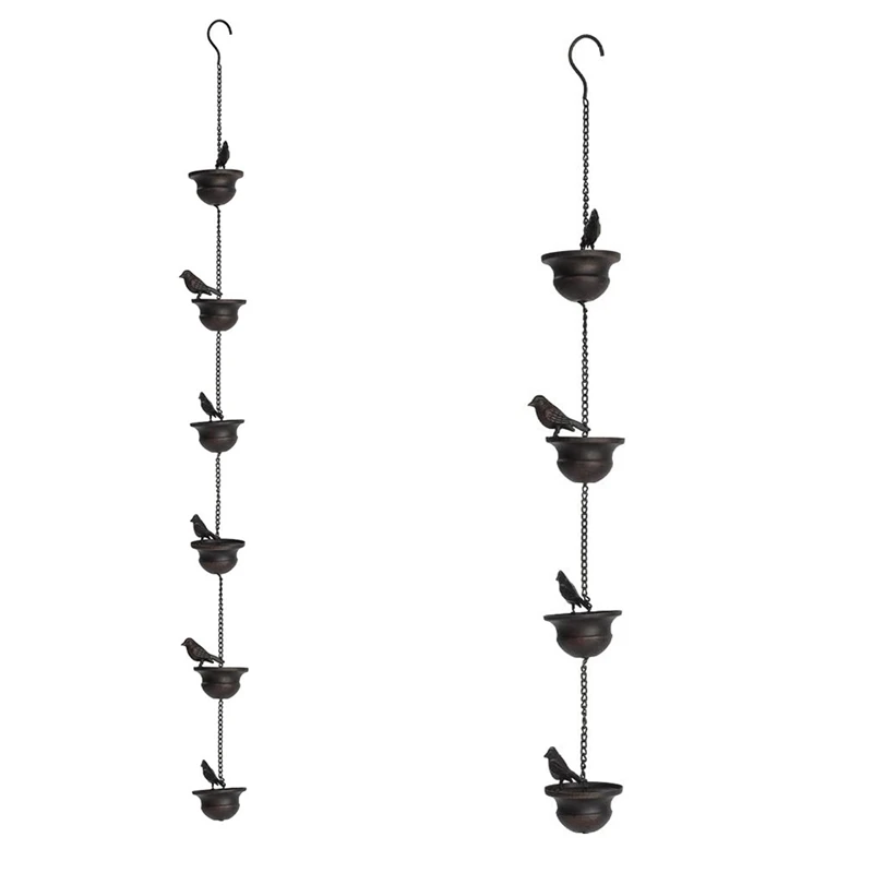 

Mobile Birds On Cups Rain Chain For Outside, Rain Chains For Gutters Downspouts, Dark Bronze Durable Easy To Use