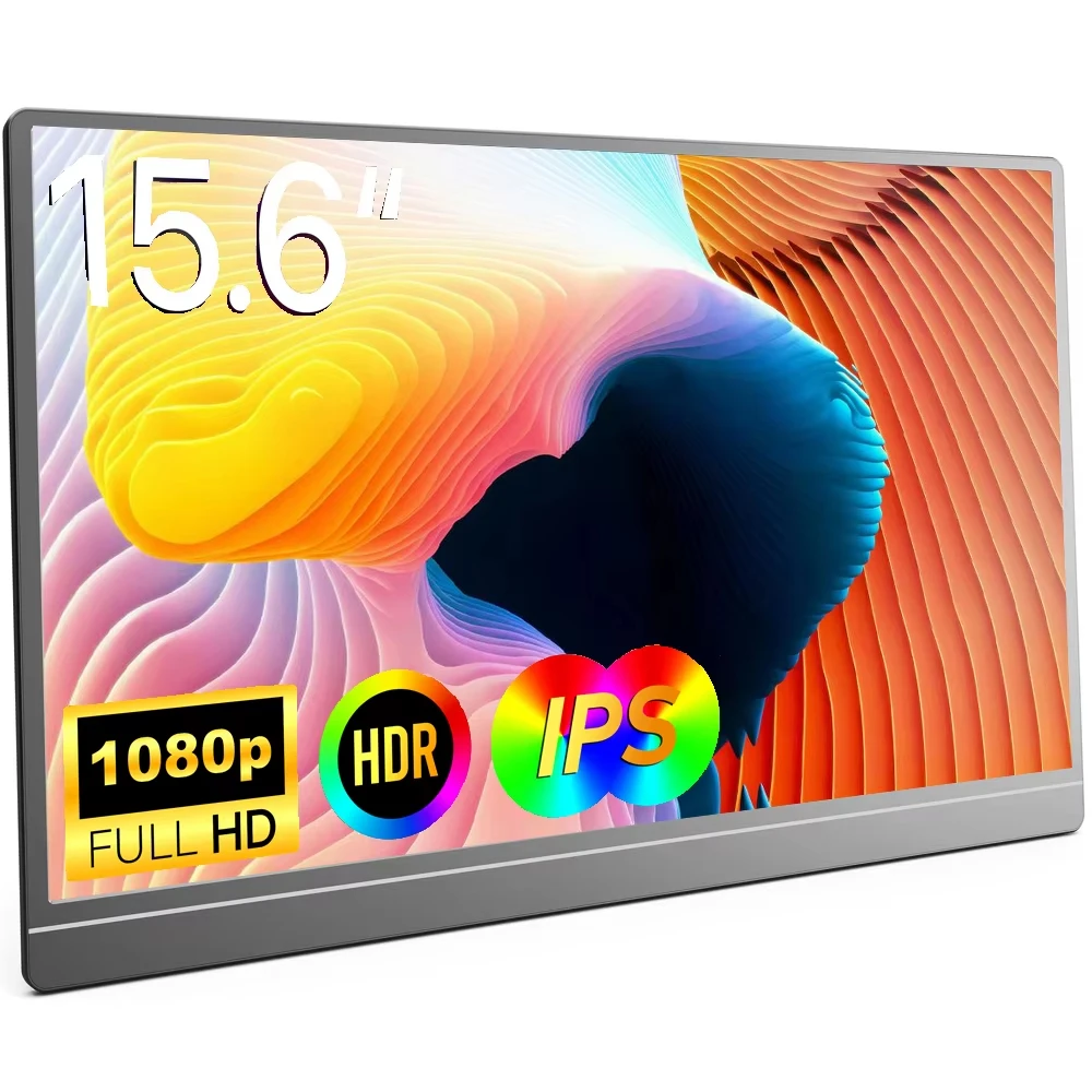 

Portable Display 15.6-inch FHD 1080P HDMi USB C Second External Monitor Built-in Dual Speakers with Magnetic Protective Cover
