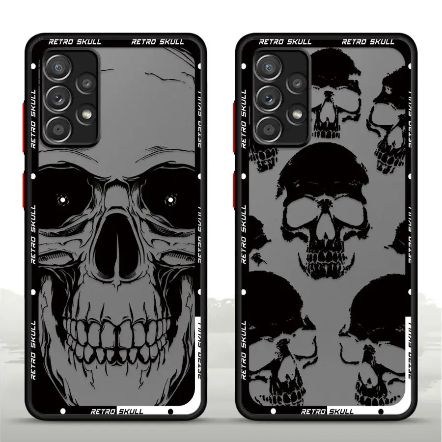 Phone Cover Case for Samsung Galaxy A52S A72 A17 A52 A53 A56 A55 A35 A14 A23 A16 A15 A54 A73 A33 A34 A36 Skeleton Skull