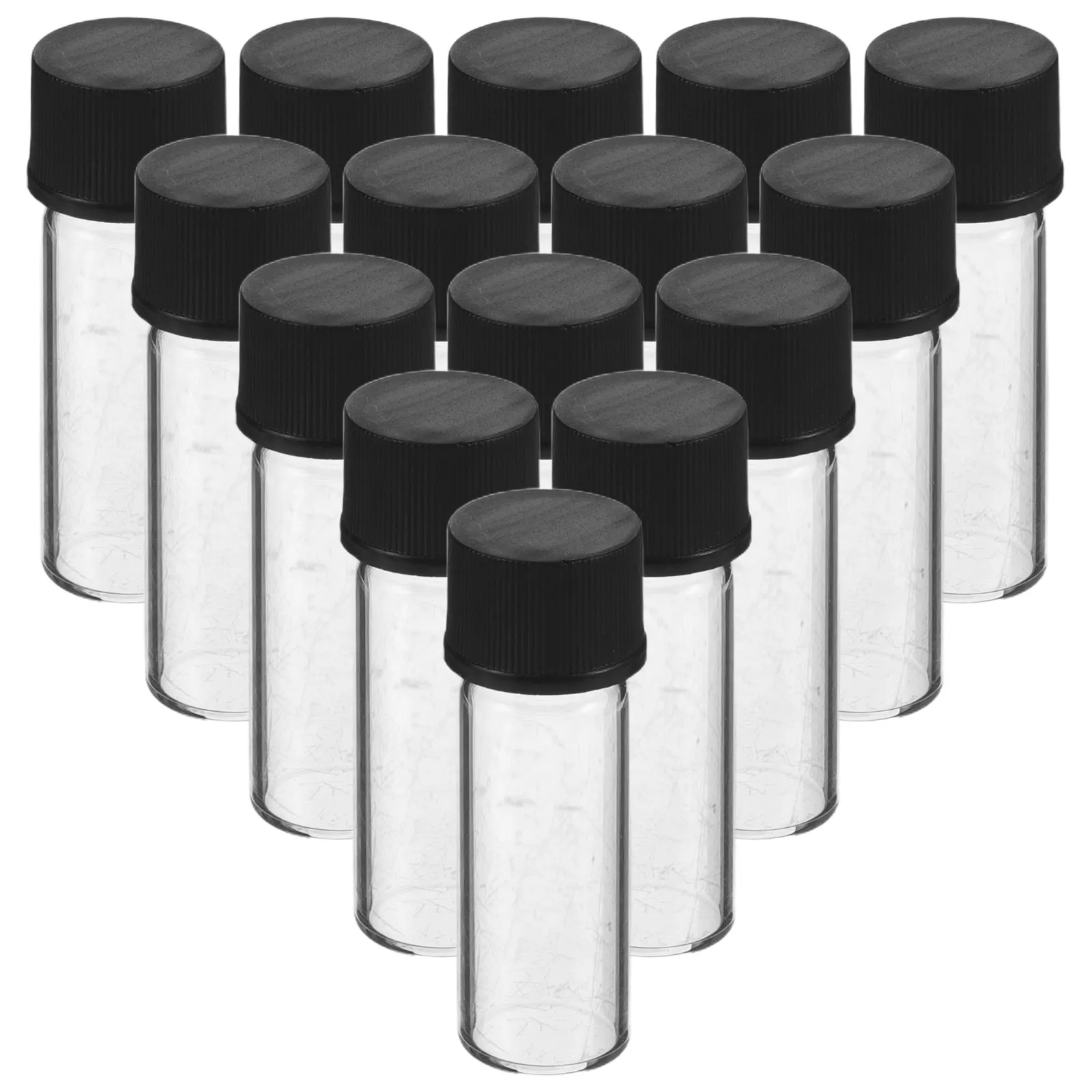 

100 шт. миниатюрных прозрачных стеклянных флаконов 2 мл с герметичными завинчивающимися крышками, многоразовые мини-бутылочки для образцов парфюмерии, косметических жидкостей, лабораторного использования