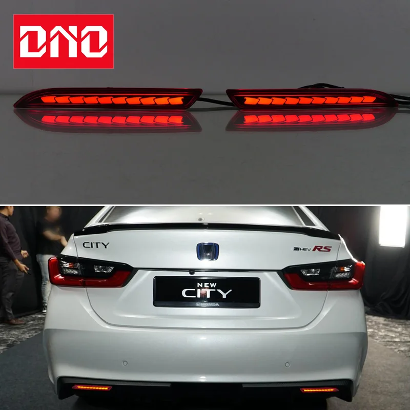 

Car LED 12V Rear Bumper Lamps For Honda City 2023 2024 Brake Light Turn Signal Backup Reflector Lamp Taillights Fog lamps