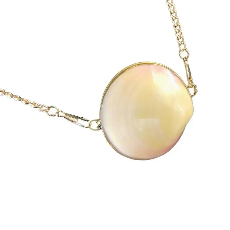 

652F Small Crossbody Bag Natural Clamshell Bag with Removable Chain Ladies Shoulder Purse for Women Shopping Dating Wedding