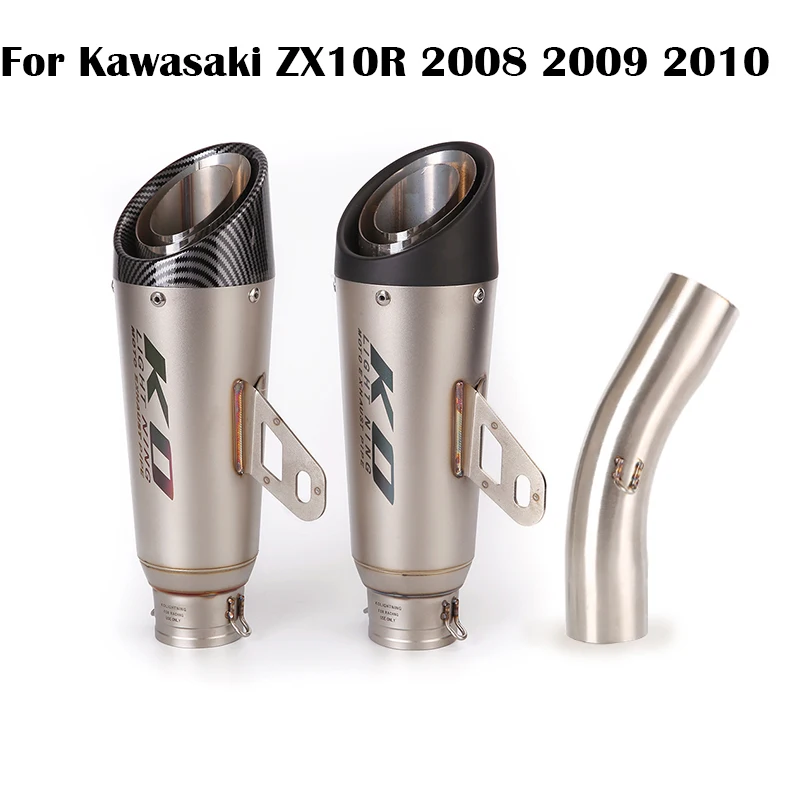 

Slip On 51MM Motorcycle Exhaust System Stainless Steel Connect Link Tube Muffler Tail Tip End Can For Kawasaki ZX10R 2008-2010