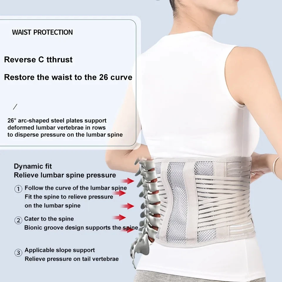 LOOGDEEL Self-Heating Decompression Lumbar Back Waist Belt Lower Back Support Brace Disc Herniation Spine Orthopedic Pain Relief