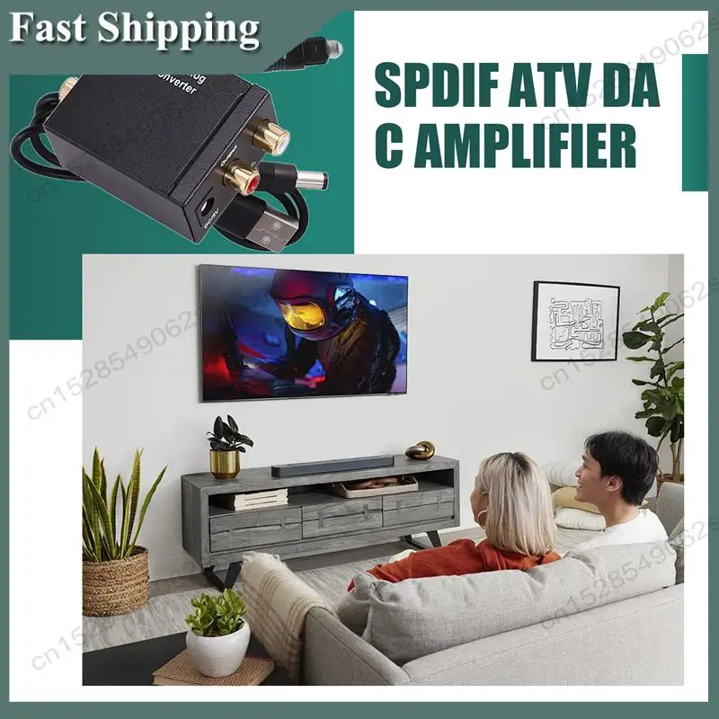 

-ABKM Digital To Analog Audio Converter Optical Fiber Toslink Coaxial Signal To RCA R/L Audio Decoder SPDIF ATV DAC Amplifier
