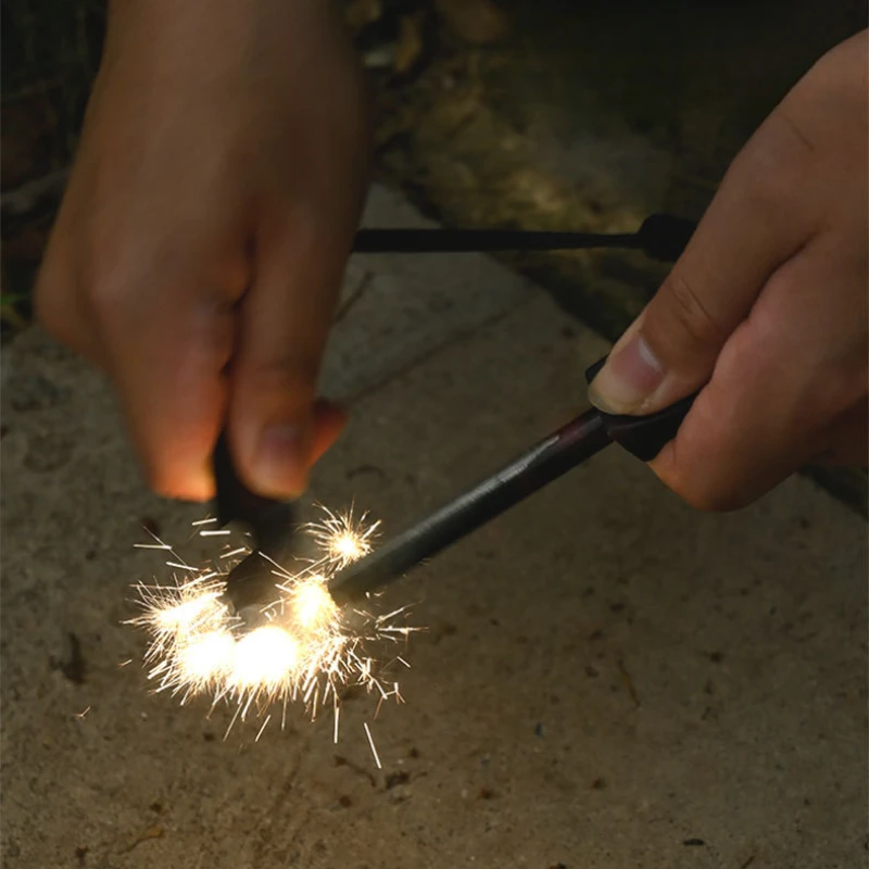 قضيب مغنيسيوم حجر صوان كبير صلب: مشعل نار خارجي جديد للتخييم والمشي لمسافات طويلة معدات نجاة طوارئ، بالإضافة إلى فتاحة زجاجات - 3