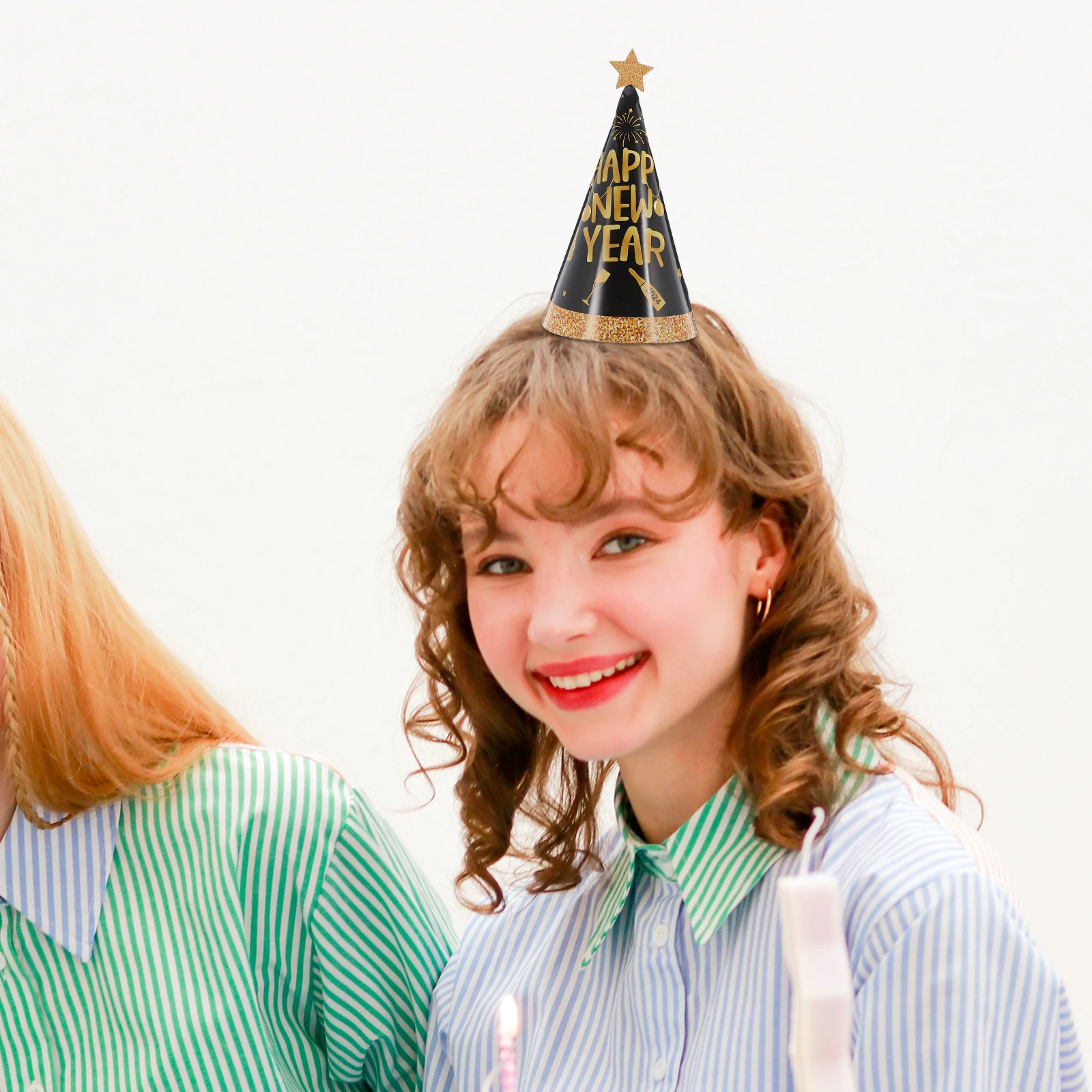 

24Pcs New Years Party Hats Bulk Colorful Cone Paper Hats Party Favor Supplies Photo Props Birthday Hat Cone Hat